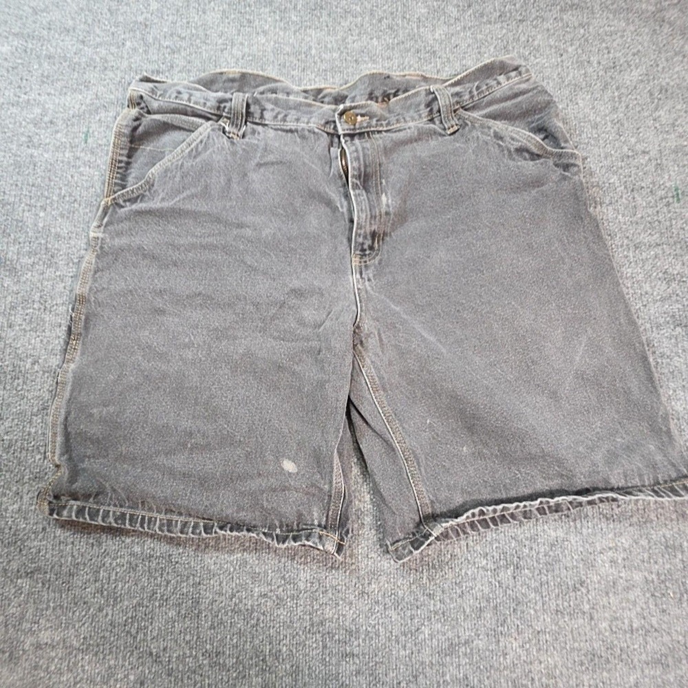 Faded Glory Cargo Shorts Mens 40 Gray Denim Relaxed Fit Workwear Utility Summer